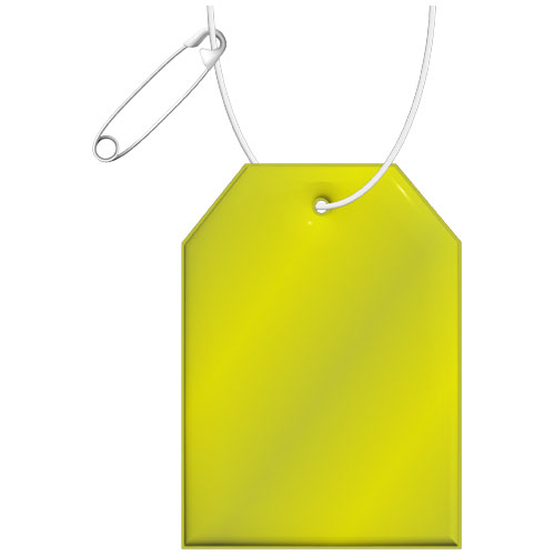 Attache réfléchissante promotionnelle en forme d'étiquette Jaune néon